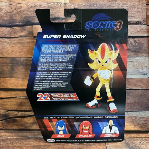Sonic The Hedgehog 3 Super Shadow Action Figure 5" Jakks Pacific Movie Toy 2025 - Picture 2 of 7